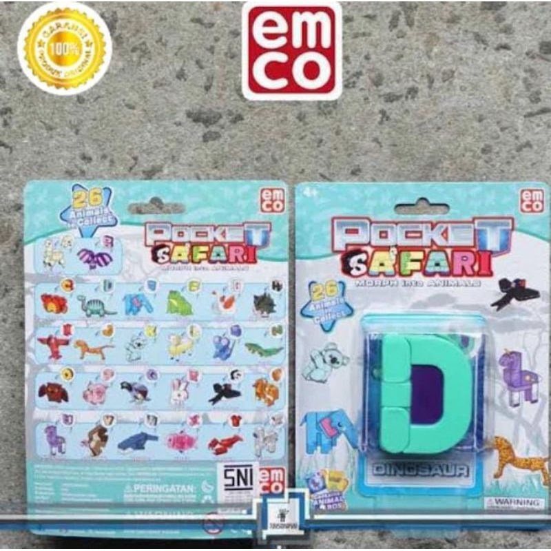 EMCO POCKET SAFARI DINO D HURUF D ALPHABET D ORIGINAL mainan PREMIUM DINO DINOSAURUS  DINOSAURS DIKI