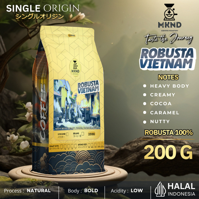 

MKND COFFEE ROASTERY - Kopi Robusta Vietnam 200gr Import Beans | Espresso | Manual Brew | Medium Dark