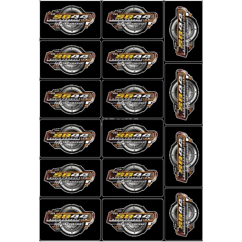 

STIKER SG 44 AUDIO ISI 16 PCS BAHAN ANTI AIR(VYNIL) 1 LEMBAR UKURAN 30X45