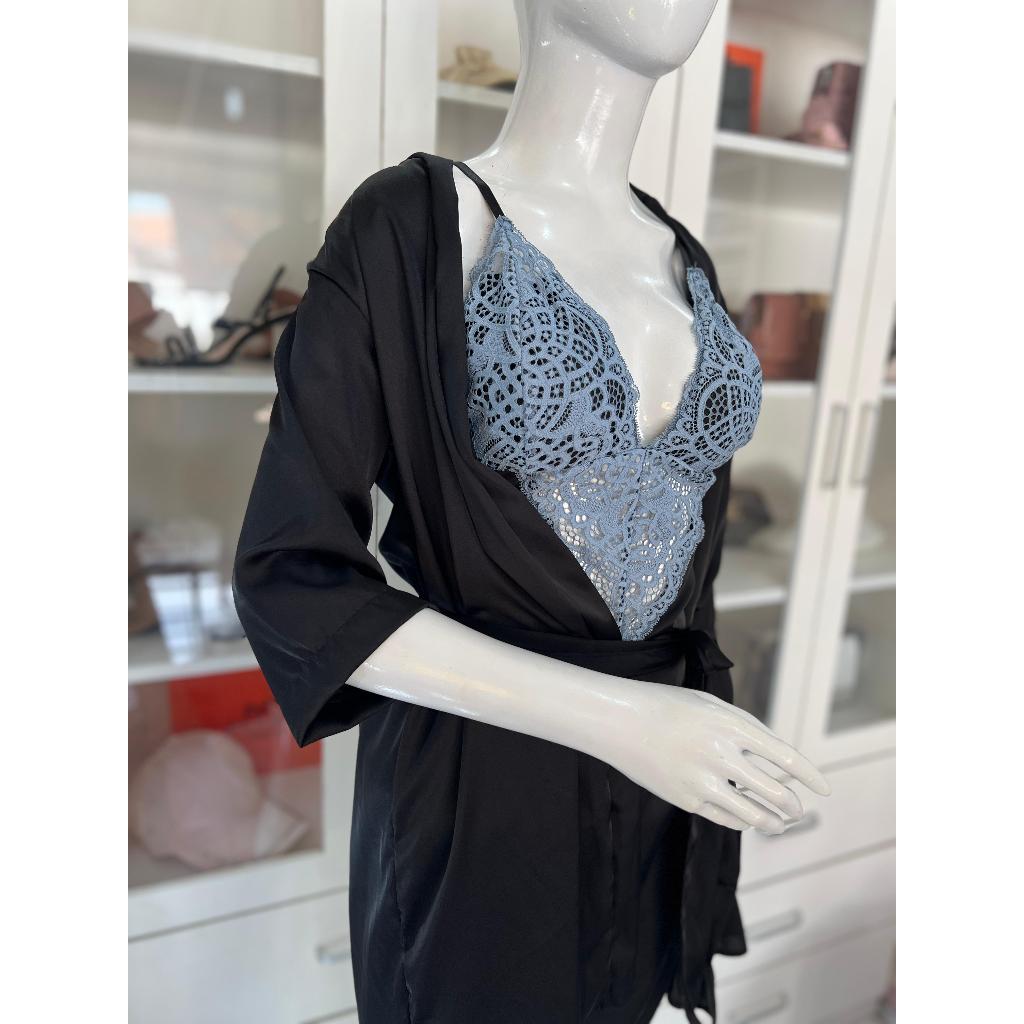piyama set sexy lingerie wanita kimono