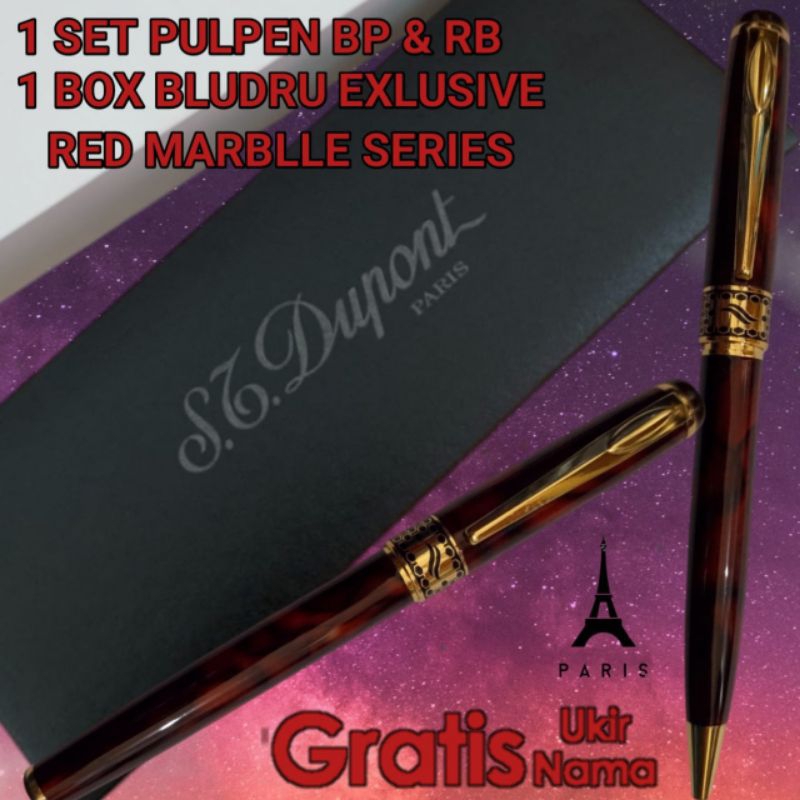 

Ballpoint Mewah Pulpen Couple 1 Set BP & RB St Dupont Gratis Grafir Nama Dan Box Bludru Exlusive