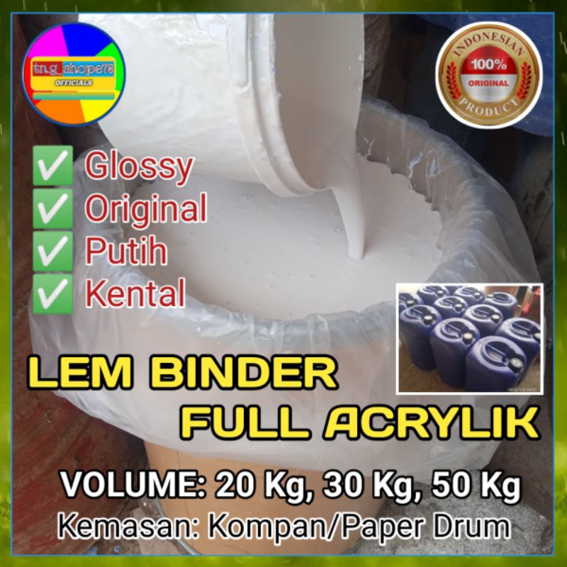 mekar_noto - lem binder full acrylic glossy / transparan - daya rekat kuat shopee