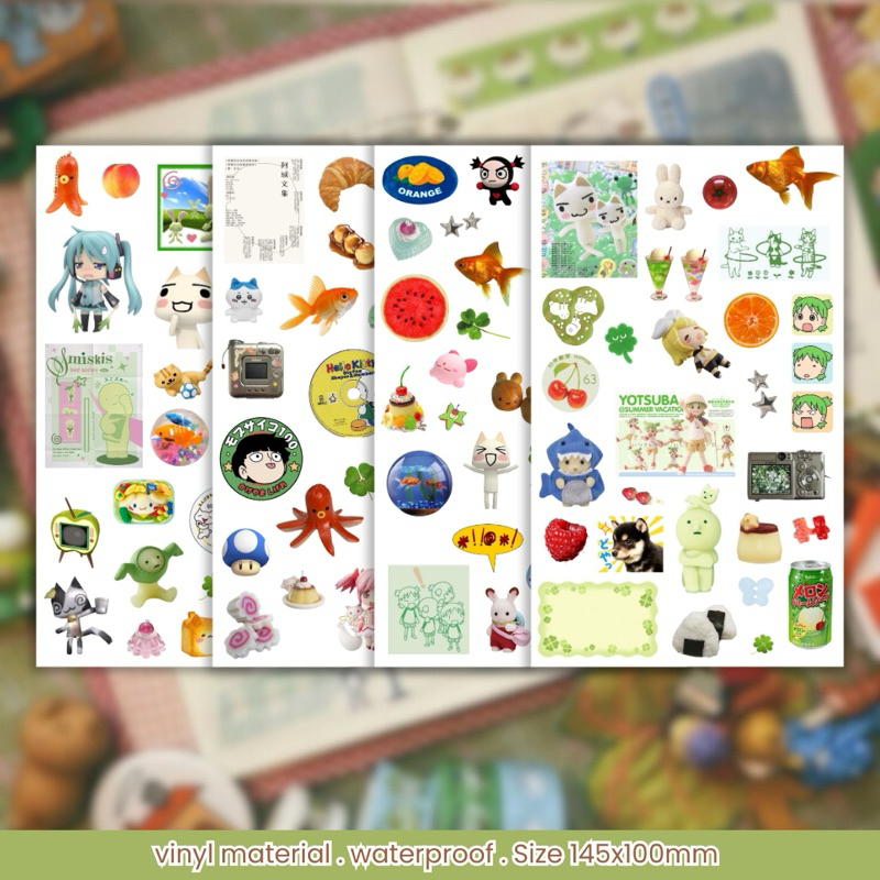 

Sticker Sheet Deco | Jumino Gold Fish Smiski Yotsuba