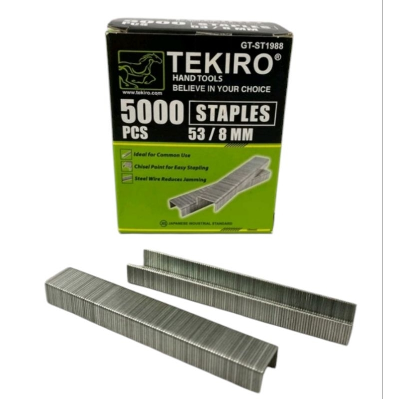 

Isi Staples 8 mm Tekiro 5000 pcs / Isi Stapler 1/4 inch 5/16 inch