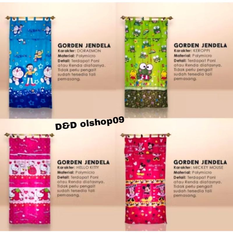 Gorden Jendela Karakter Polimikro /Gorden jendela minimalis / hordeng