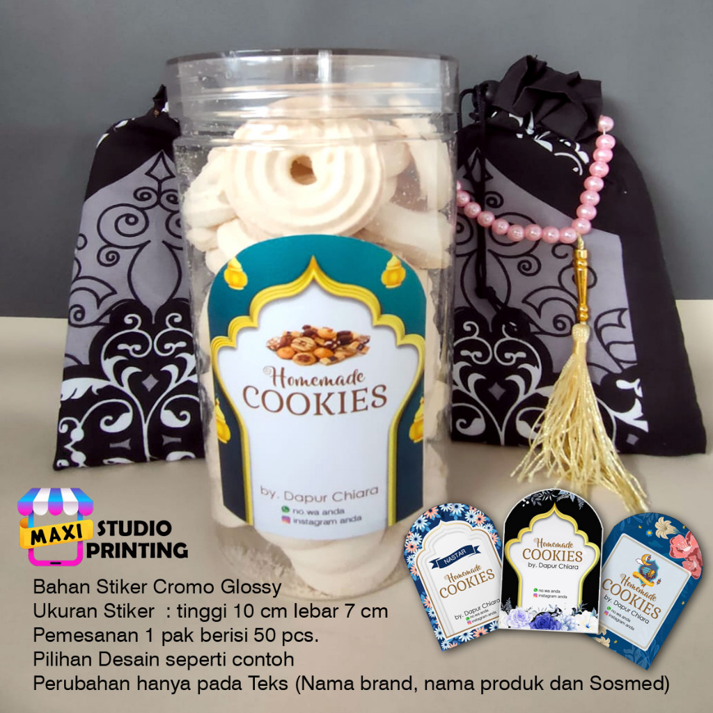 

STIKER LABEL TOPLES KUE KERING LEBARAN / STICKER HAMPERS IDUL FITRI NEW DESIGN - Isi 50 Pcs per pack