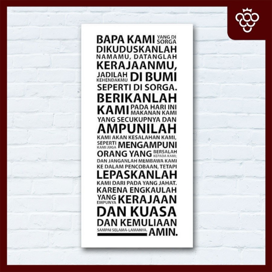 Hiasan Dinding Doa Bapa Kami (S) - Putih