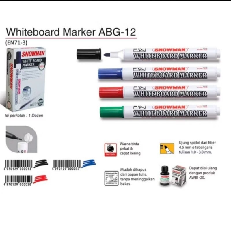 

Spidol Snowman Board Marker ABG 12