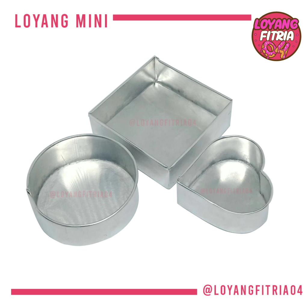 Loyang Mini / loyang kotak /loyang persegi mini / loyang love mini / loyang bulat mini