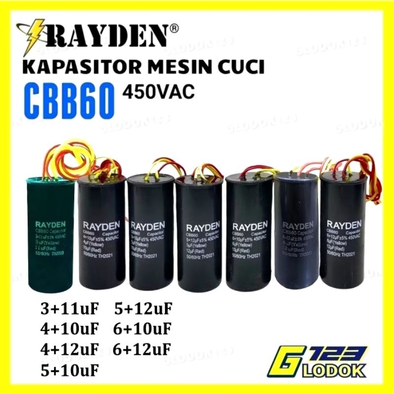 Rayden Kapasitor Mesin Cuci CBB60 450VAC