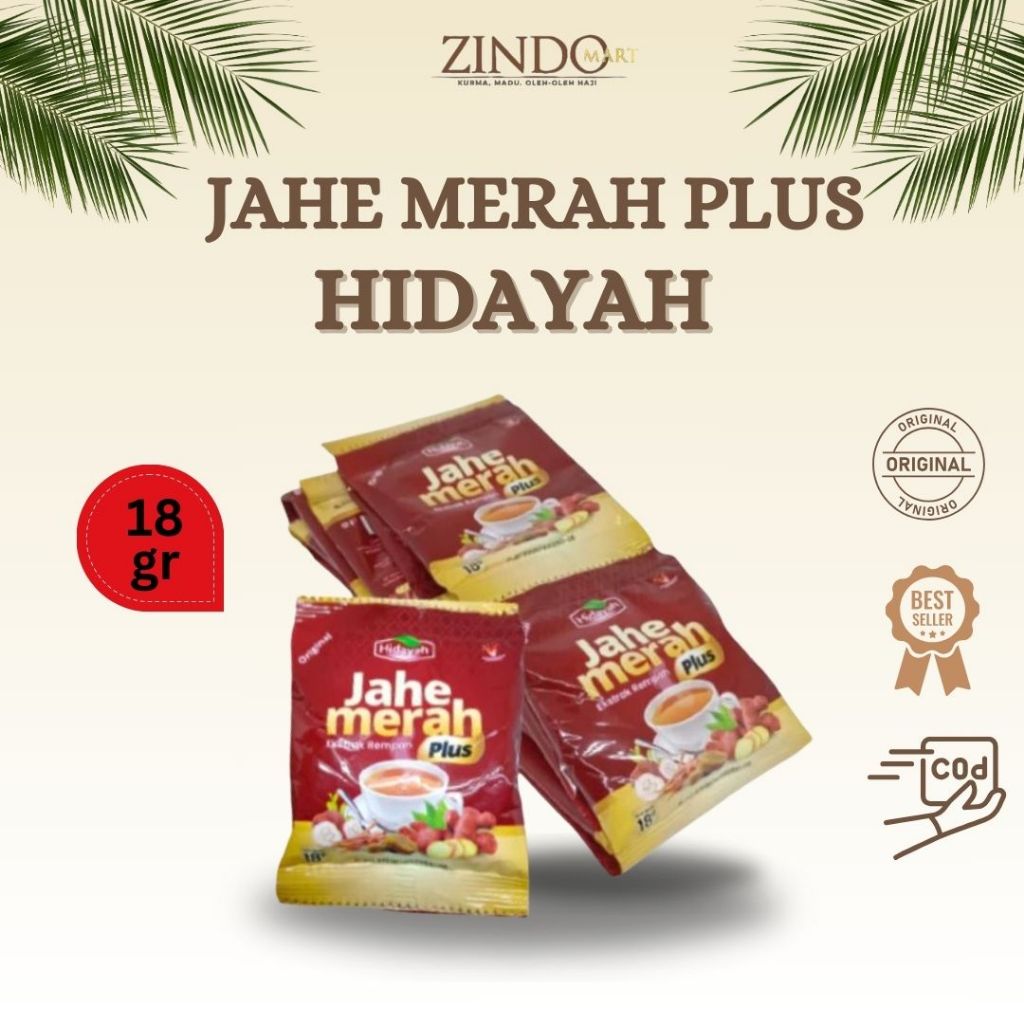 

JAHE MERAH HIDAYAH 1 RENCENG ISI 10 SACHET ORIGINAL / OLEH OLEH HAIJ DAN UMROH