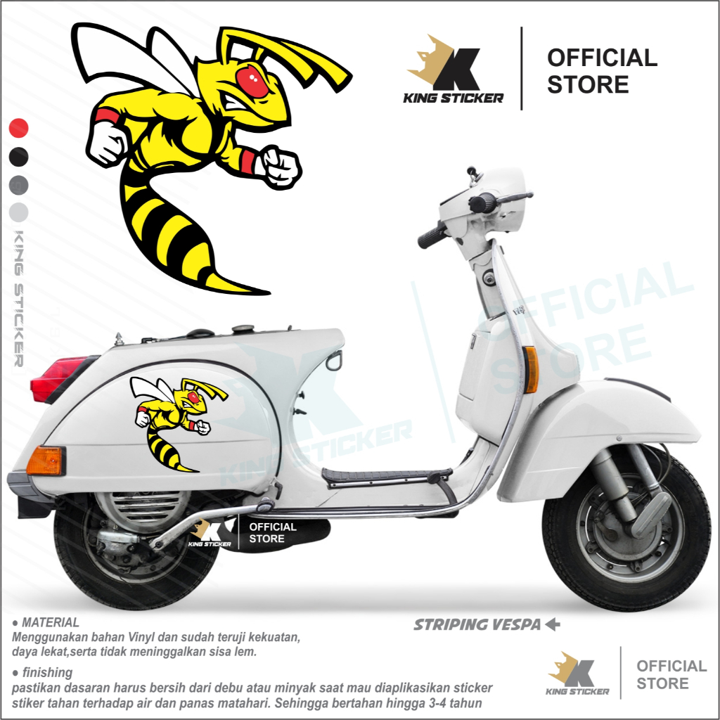 VBE sticker motor vespa px stiker lebah sticker model kingbee stiker motor vespa px stiker vespa