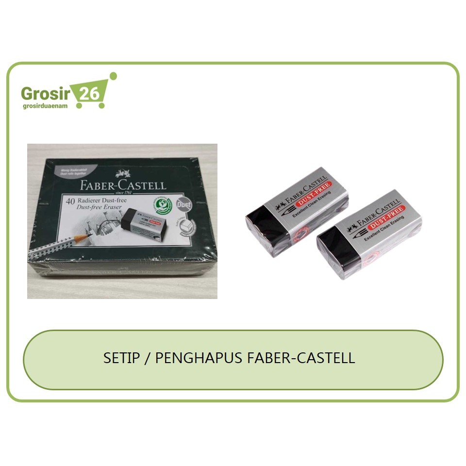 

(4 PCS) SETIP / PENGHAPUS / ERASER / STIP PENSIL FABER CASTELL UKURAN KECIL PUTIH | HITAM