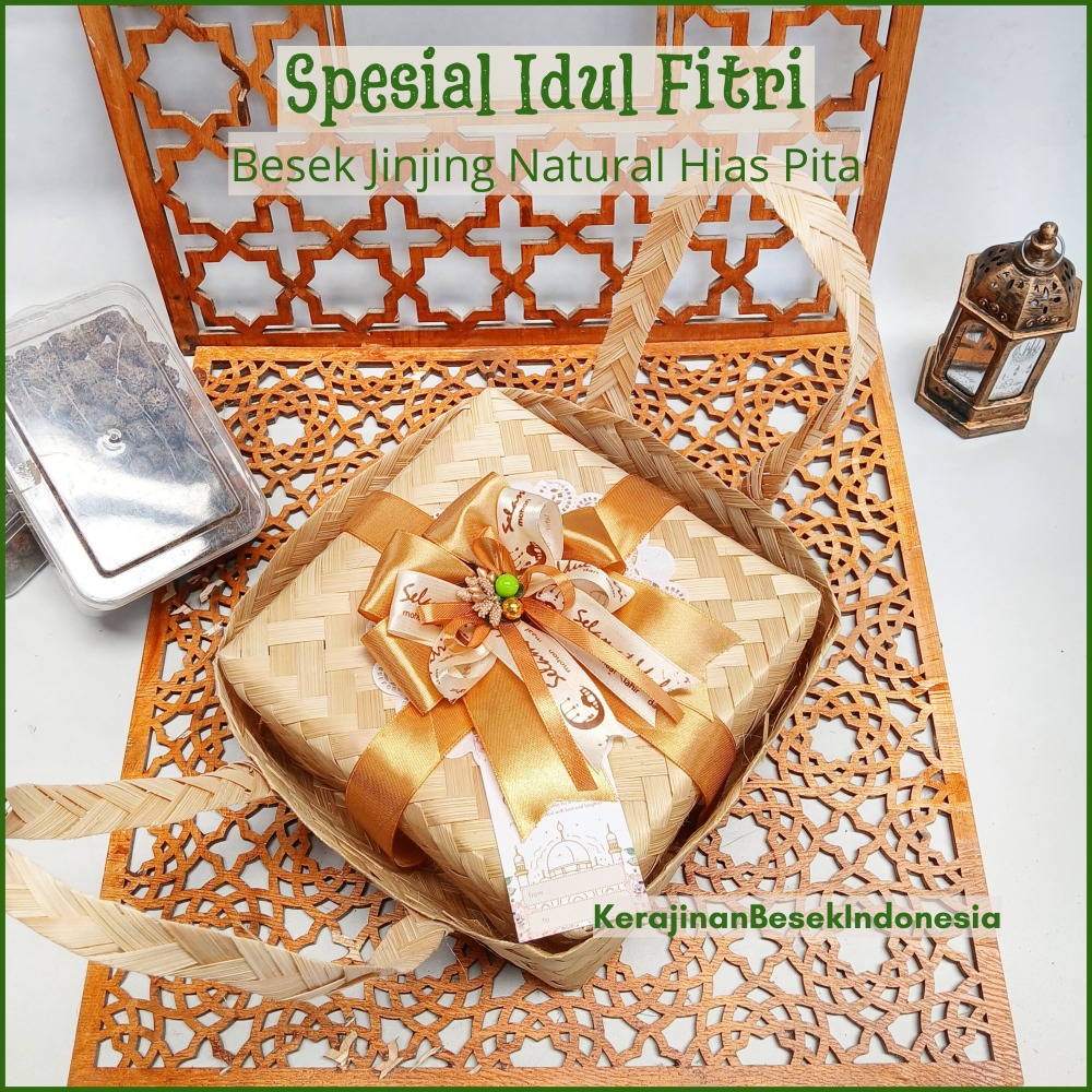 

(SERI A) GROSIR BOX PARSEL LEBARAN IDUL FITRI 2025 BONUS TAG Besek Jinjing & tidak jinjing natural Pita Spesial hampers murah toples kue