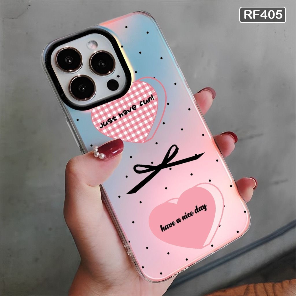 Case For IPHONE 7 8 7+ 8+ X XS XR 11 12 13 14 15 PRO MAX Kitten Ribbon Silikon Hardcase Hologram Cas