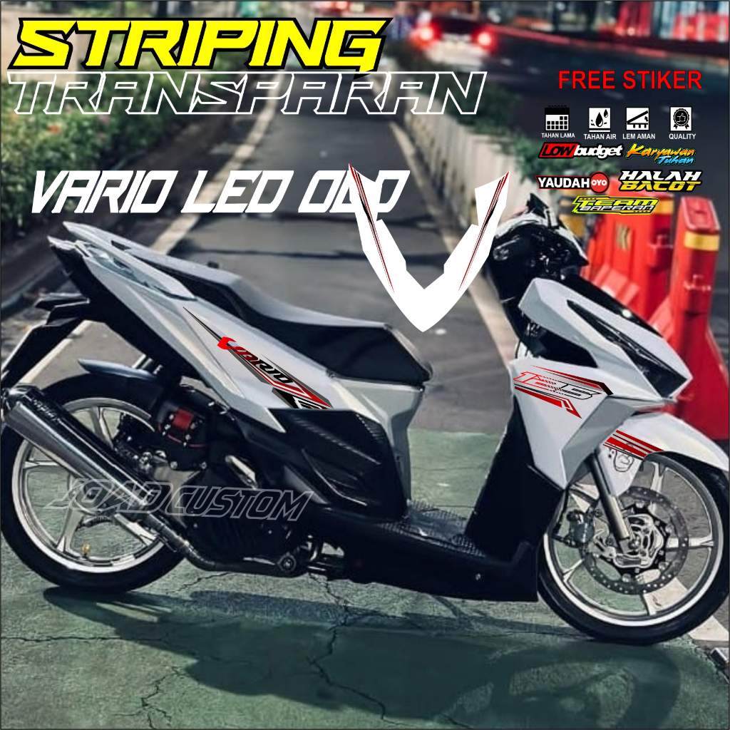 STRIPING VARIO 125 LED OLD STIKER TRANSPARAN HONDA VARIO 125 LED OLD VARIAN WARNA
