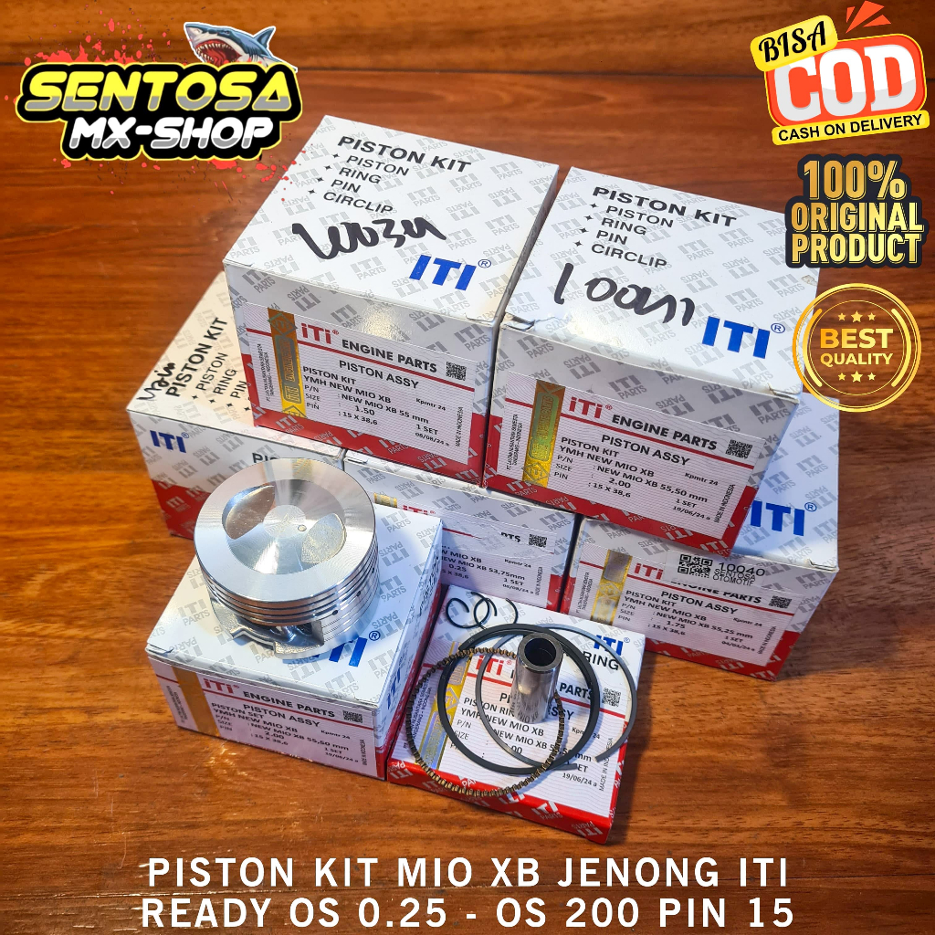 [ MIO PIN 15 ] PISTON KIT ITI MIO SPORTY XB JENONG READY OS 53,75MM/ 54,5MM/ 54,75MM/55MM/ 55,25MM/ 