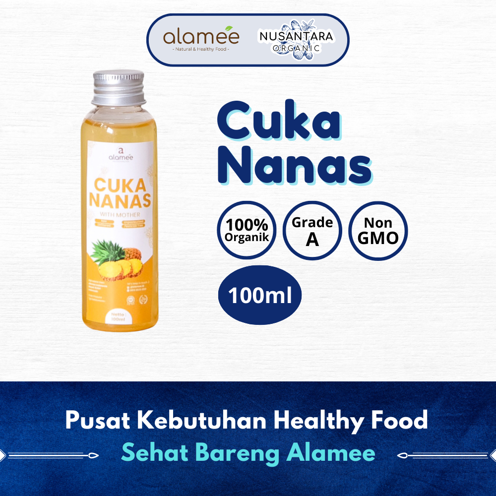 

ALAMEE 100ml Cuka Nanas Murni Nusantara Organic Pineapple Cider Vinegar With Mother Atasi Diabetes