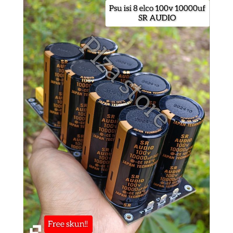 Psu 8 elco 100v 10000uf SR AUDIO ORIGINAL JAPAN Psu class AB isi 8 elko 10000uf 100volt SR AUDIO ASL