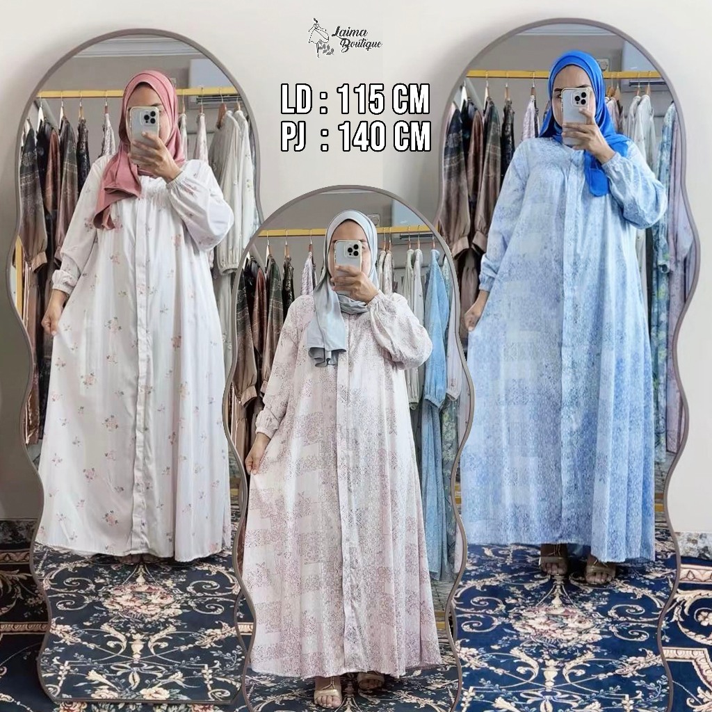 LAIMABOUTIQUE A30 - TUNISIA GAMIS RAYON JAGUARD DRESS WANITA MUSLIMAH BUSUI FREINDLY RESLETTING DEPA