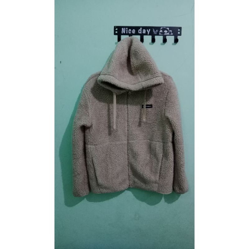 zipper hoodie sherpa luar warna coksu by polham
