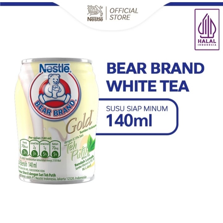 

BEAR BRAND Susu Kaleng White Tea Susu Steril 140 ml