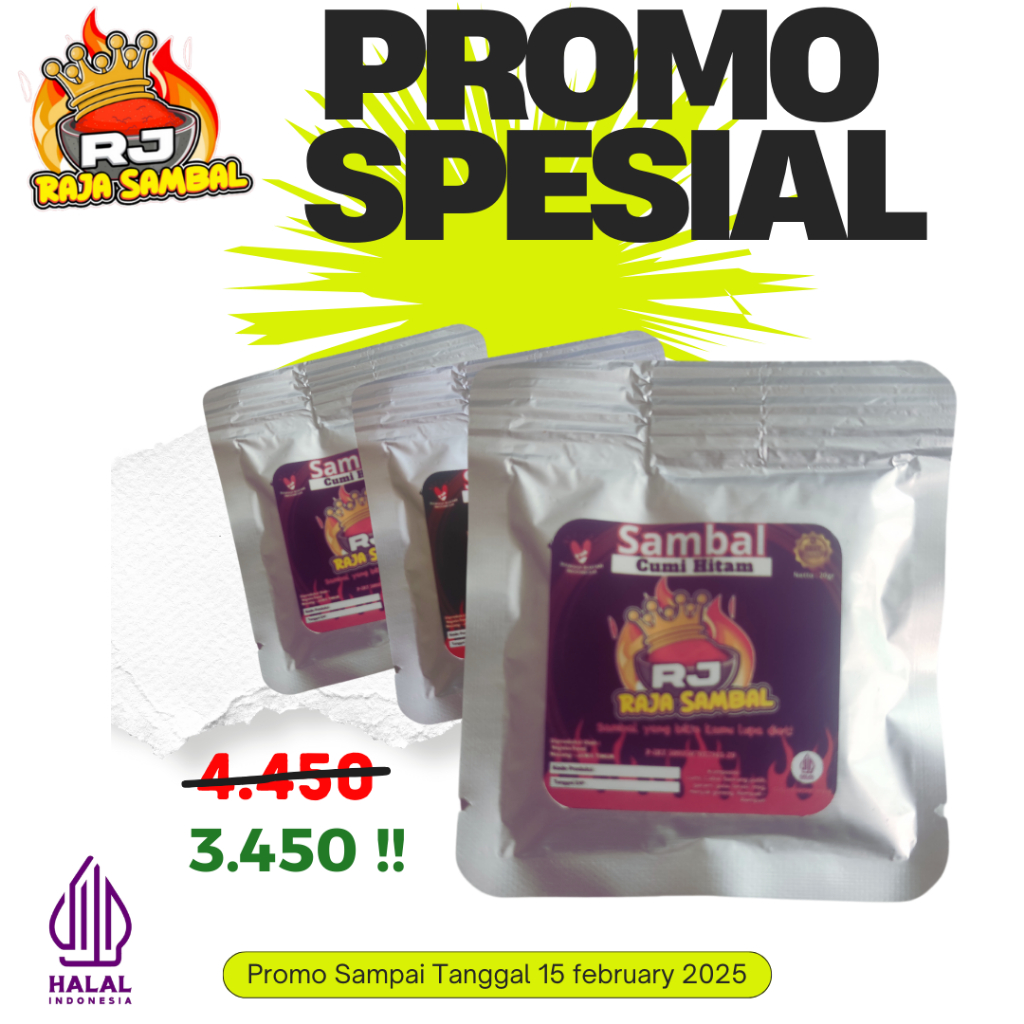 

Sambal Cumi Hitam - CUMI Ireng Enak Kemasan Sachet 20gr