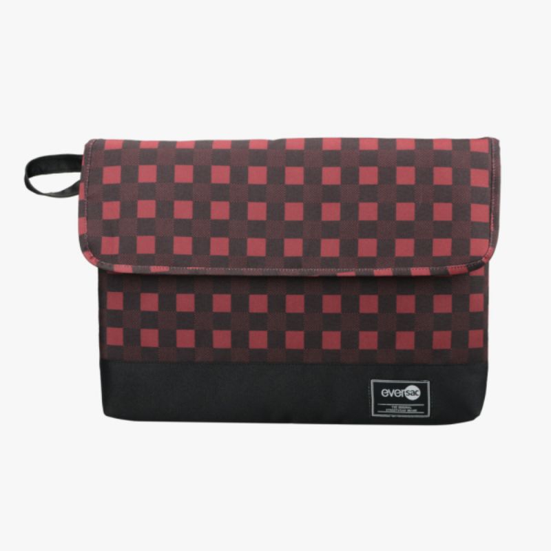 Eversac Porta Laptop Sleeve 15” Maroon Tartan Black  / Tas Laptop / Tas Notebook / Tas ipad / Tas Ma