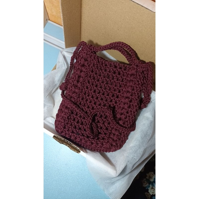 kedelapan crochet | sae sling bag | phone bag crochet - handmade