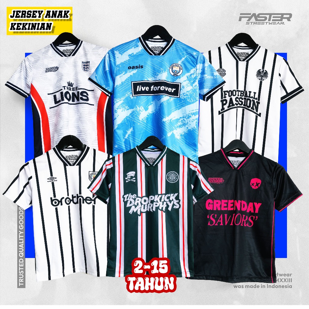 Jersey Bola Anak - Atasan Anak - Jersey Anak Murah - Jersey Vintage - FASTERDIVISION
