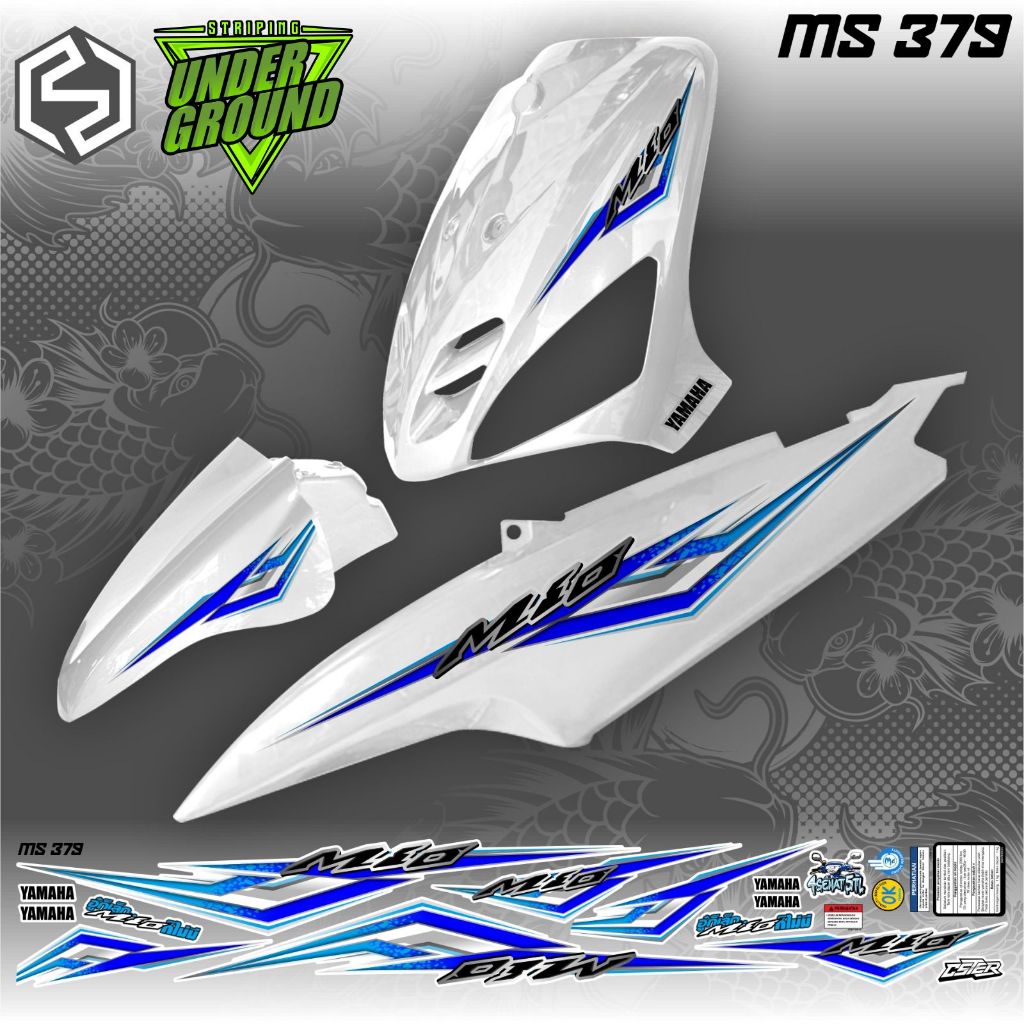 Striping Mio Sporty Mio Smile Sticker Striping Mio Putih Variasi MS379/384