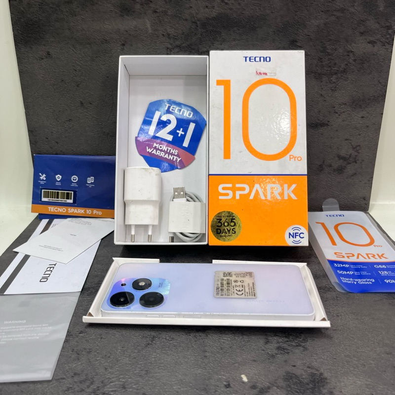 Tecno Spark 10 Pro 8/256gb Fullset Second Garansi Resmi