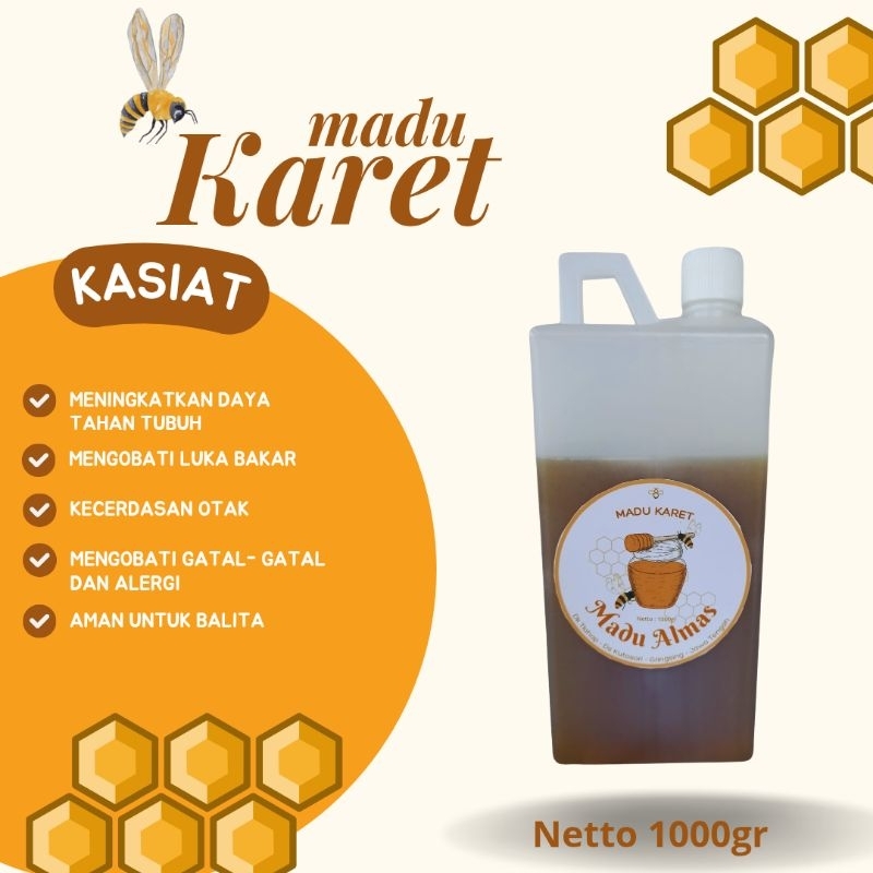 

( MADU ALMAS ) Madu karet kemasan 1000gr 100% ASLI