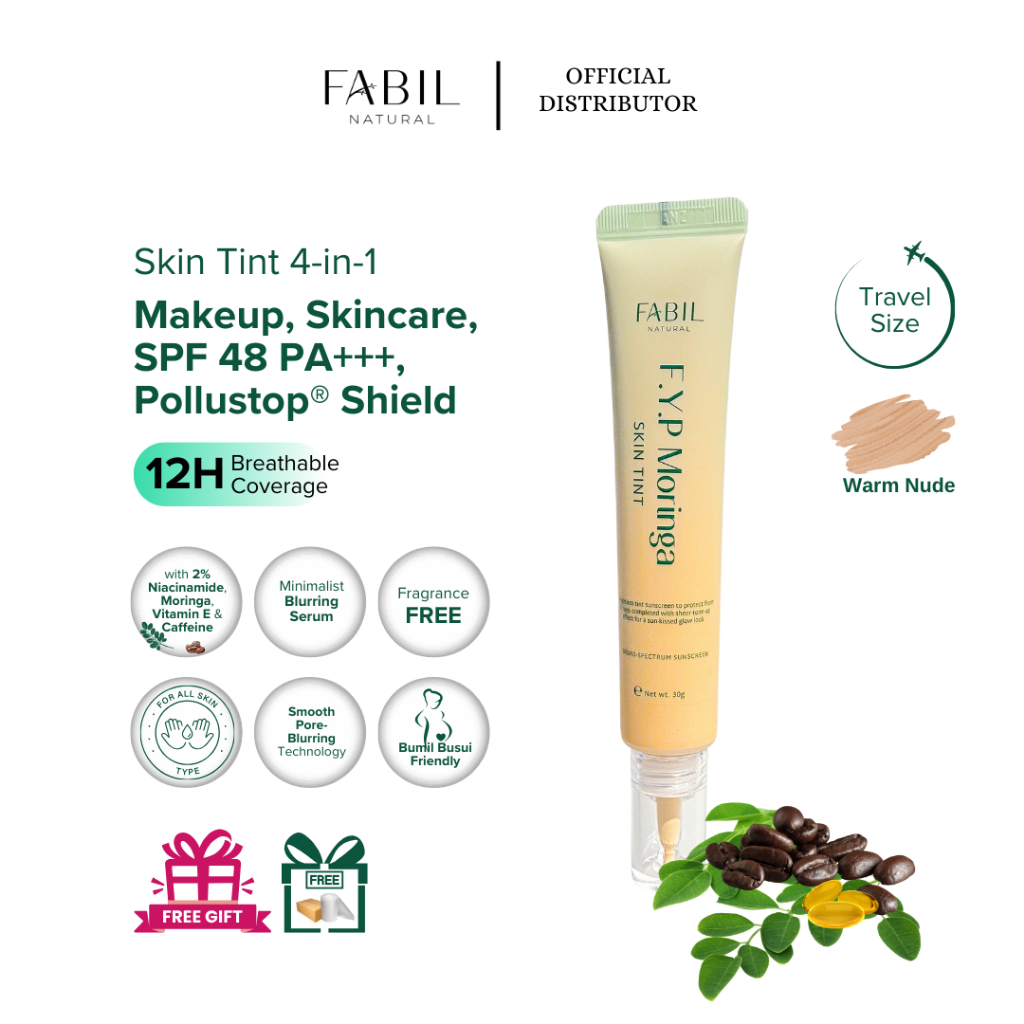 Fabil Skin Tint SPF48 Warm Nude –  Makeup + Sunscreen + Skincare | Kulit Eksotis Glowing