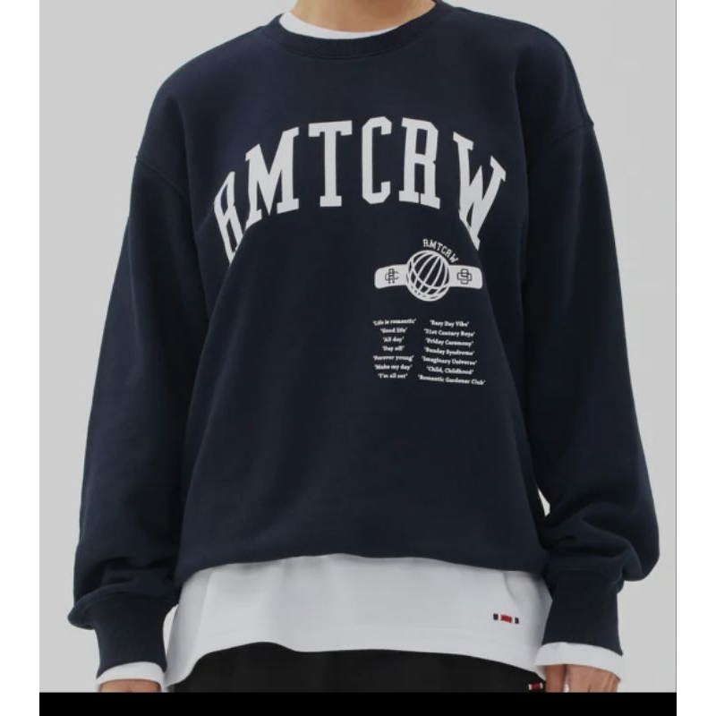 Romantic Crown Globe Slogan Sweat Shirt