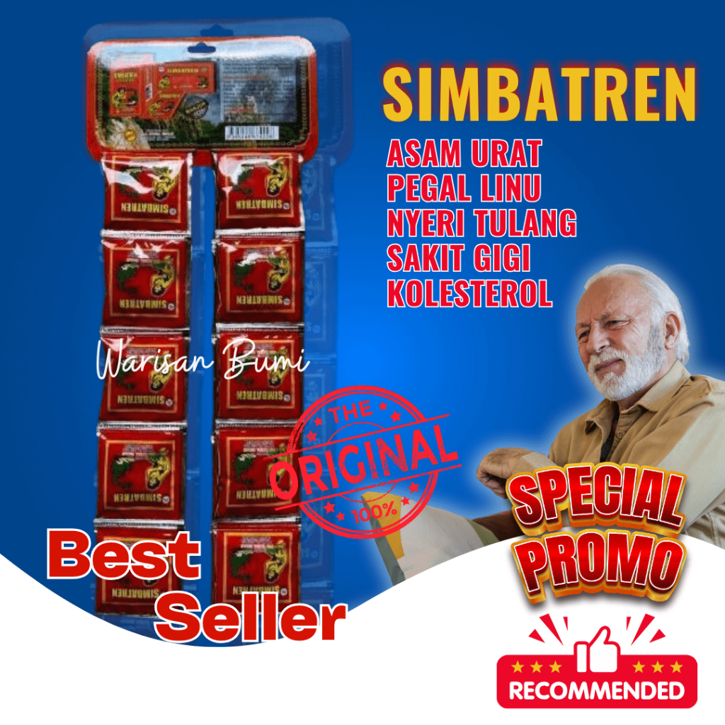 

Simbatren Kapsul Asam Urat Pegal Linu Isi 20 Saset Original