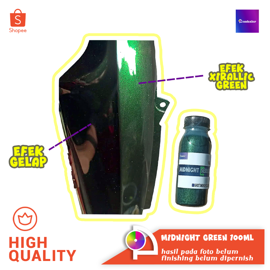 Pankaler Cat Hitam Lembayung Hijau Midnight Green NC 100ml Kendaraan Motor Mobil Paint Color