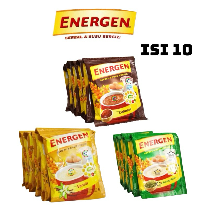 

energen sereal dan susu bergizi serenceng isi 10