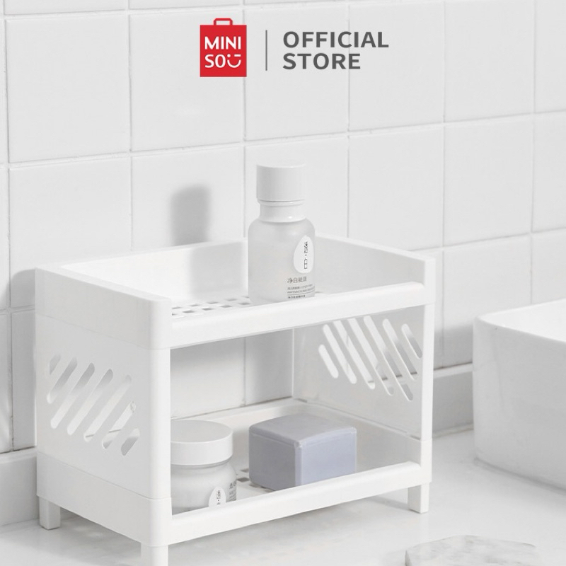 Miniso Double Layer Storage Rack / tempat penyimpanan barang kosmetik