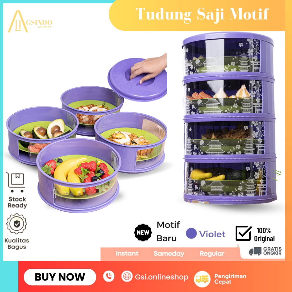 FOOD COVER  4 SUSUN  TUDUNG SAJI 4 SUSUN RAK TINGKAT LAUK SAJI