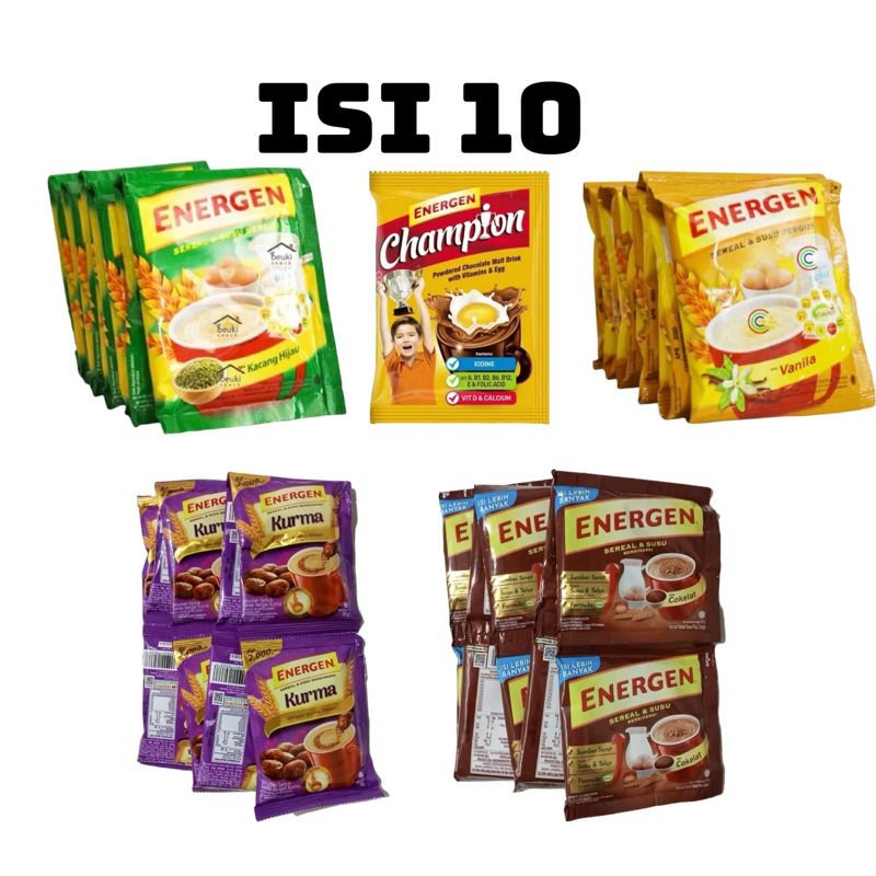 

energen sereal dan susu bergizi renceng isi 10