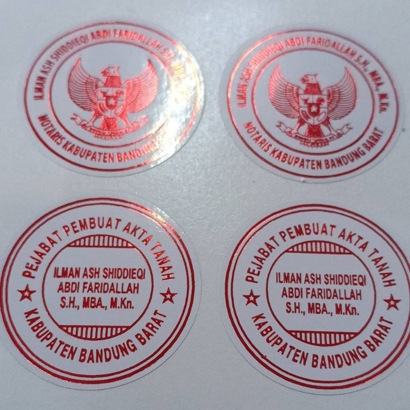 

Stiker segel NOTARIS & PPAT Hotprint isi 1000 ( Custom )