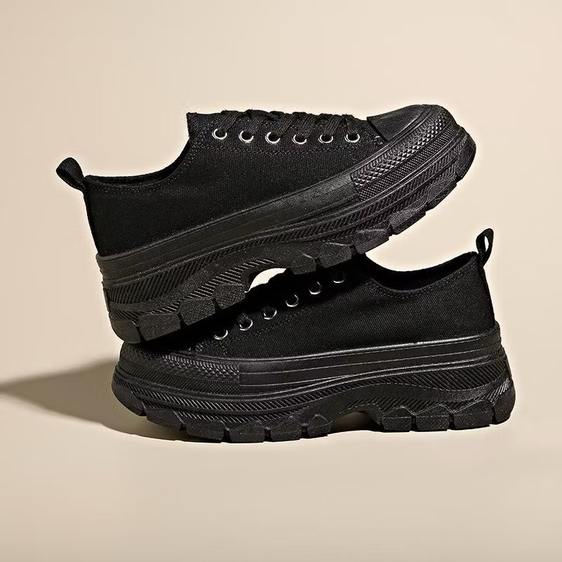Sepatu Kanvas Wanita Korean Fashion Sepatu Sekolah Wanita Hitam Full