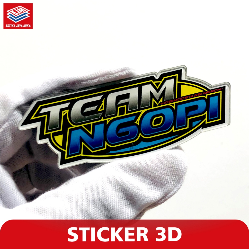 Stiker Team Ngopi Premium 3D Akrilik bening / Sticker Racing / Stiker Motor / Stiker Ngopi / Stiker 
