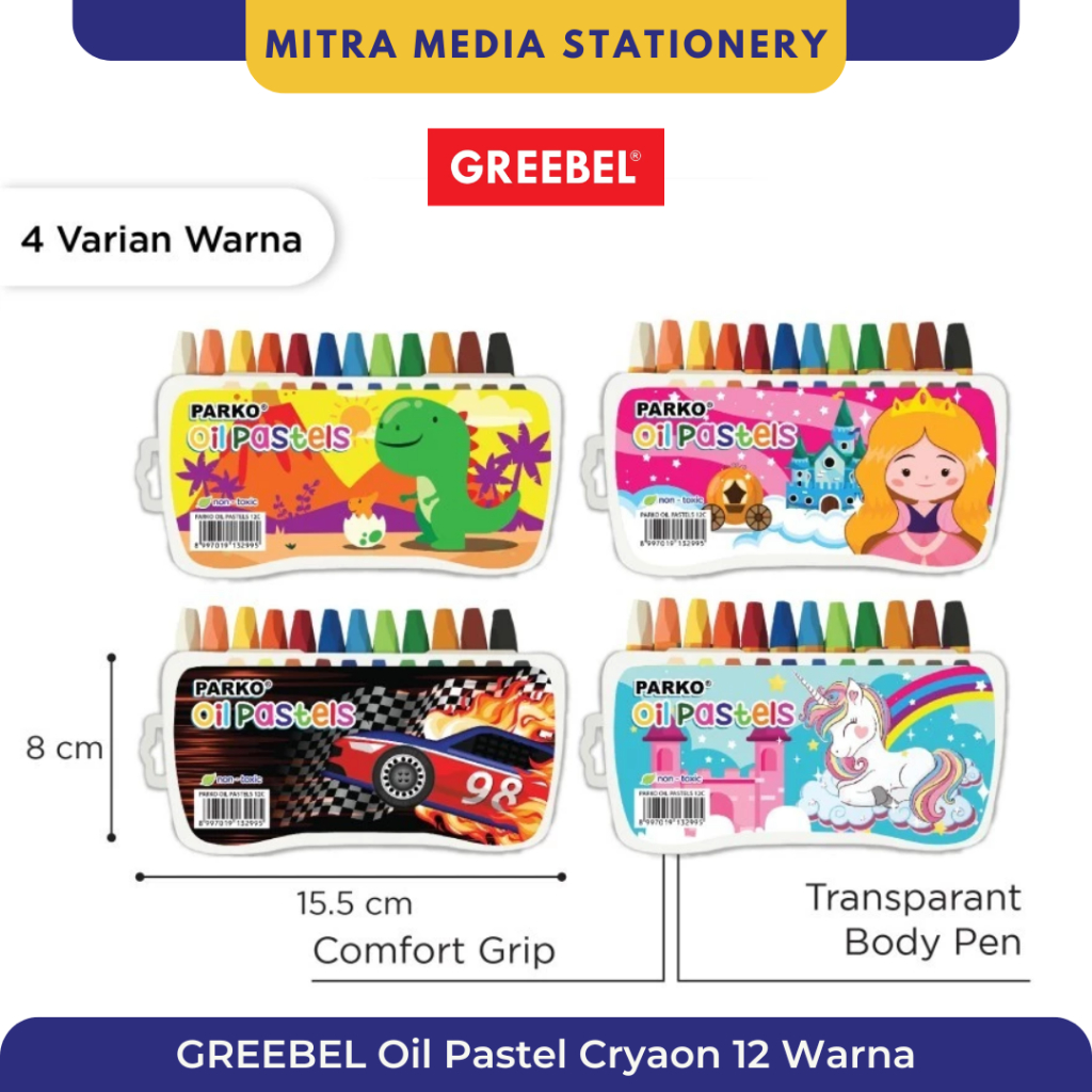 

GREEBEL Crayon Parko / Krayon 12 Warna / Oil Pastel SET/ 12 Colors
