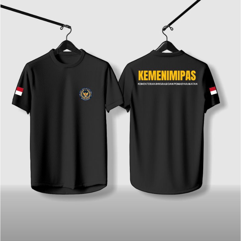 Kaos Hitam KEMENIMIPAS / Jersey kaos KEMENIMIPAS / baju olahraga KEMENIMIPAS / baju atasan pria KEME