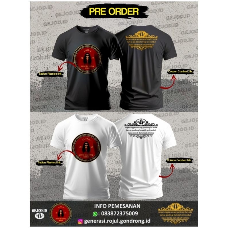 Baju GEJOD ID generasi rojul gondrong indonesia Keren Abis+stiker