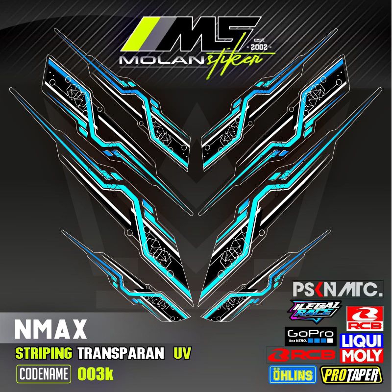 Decal Sticker Striping Variasi Transparan Uv Nmax 155 Connected 2019-2023 Nmax Gen 2 Nmax 155 Abs Nm