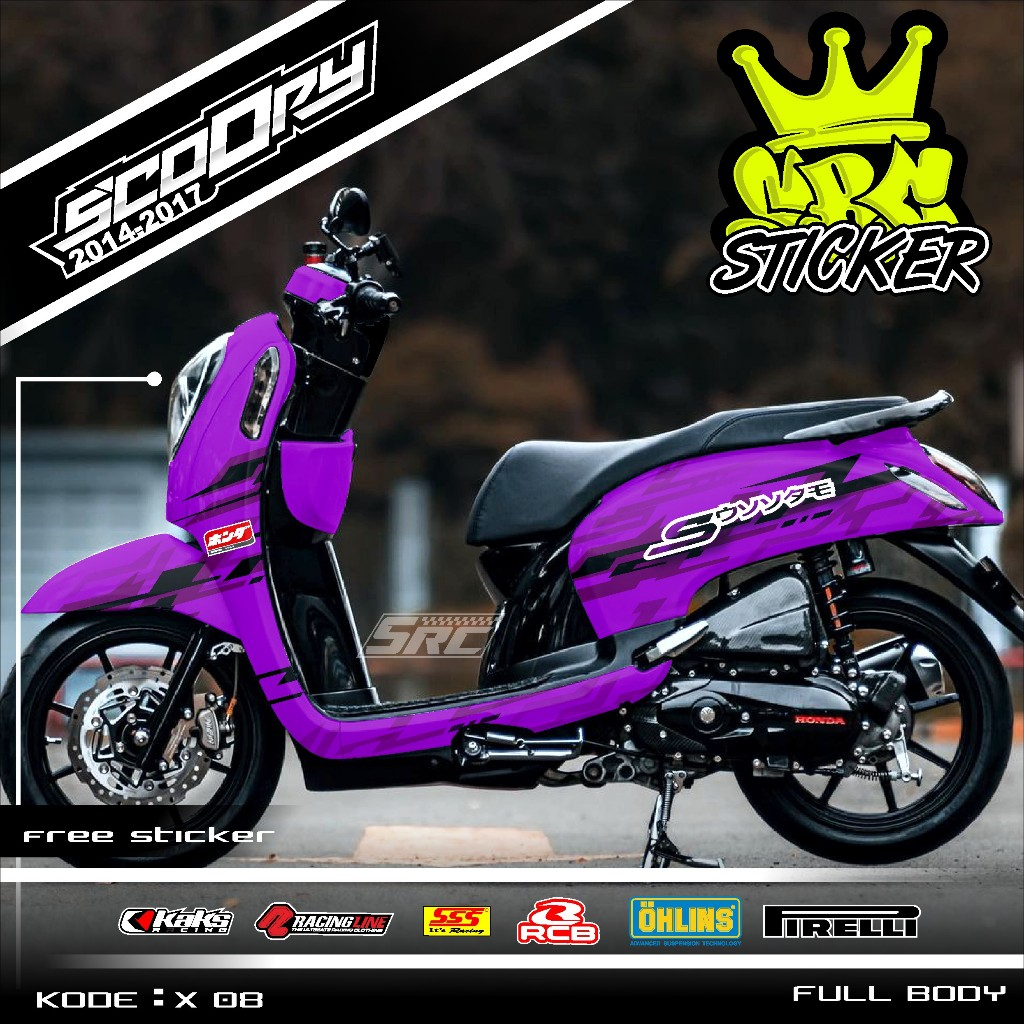 COD Sticker Decal Full Body Motor Honda Scoopy Fi Lama 2014 2015 2016 2017 Decal Sticker Scoopy Gamb