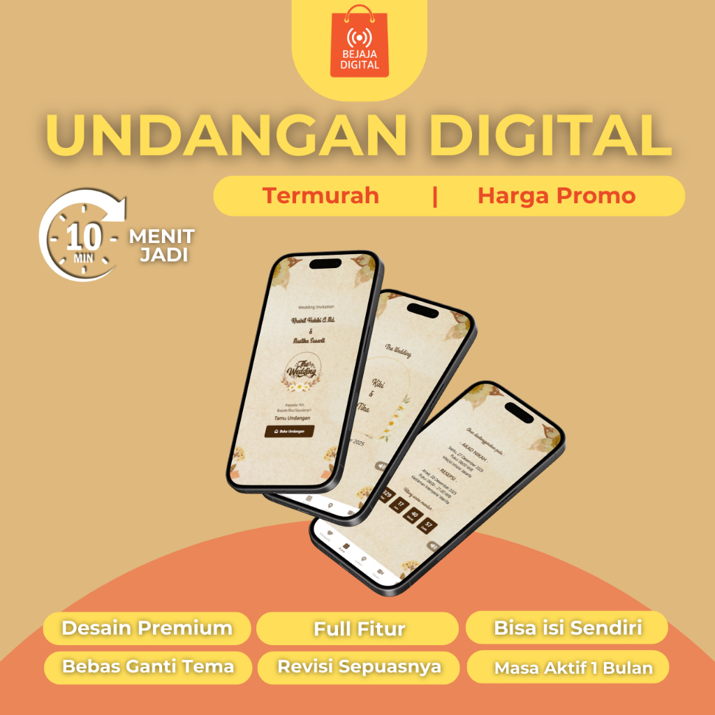 Undangan Digital Website - Wedding Invitation Kuning Putih Elegan